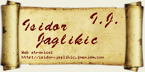 Isidor Jaglikić vizit kartica